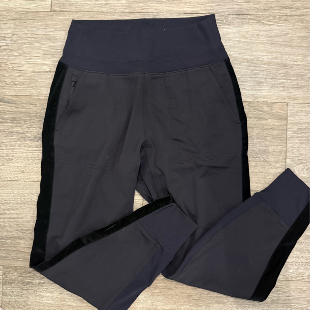 Athleta Black Leggings with Textured Detail